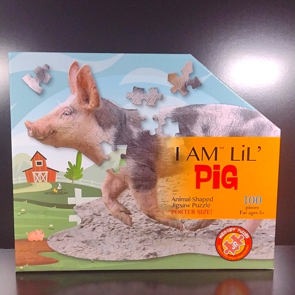 I Am Lil Pig Animal Shaped Jigsaw Puzzle 100 Pieces Poster Size